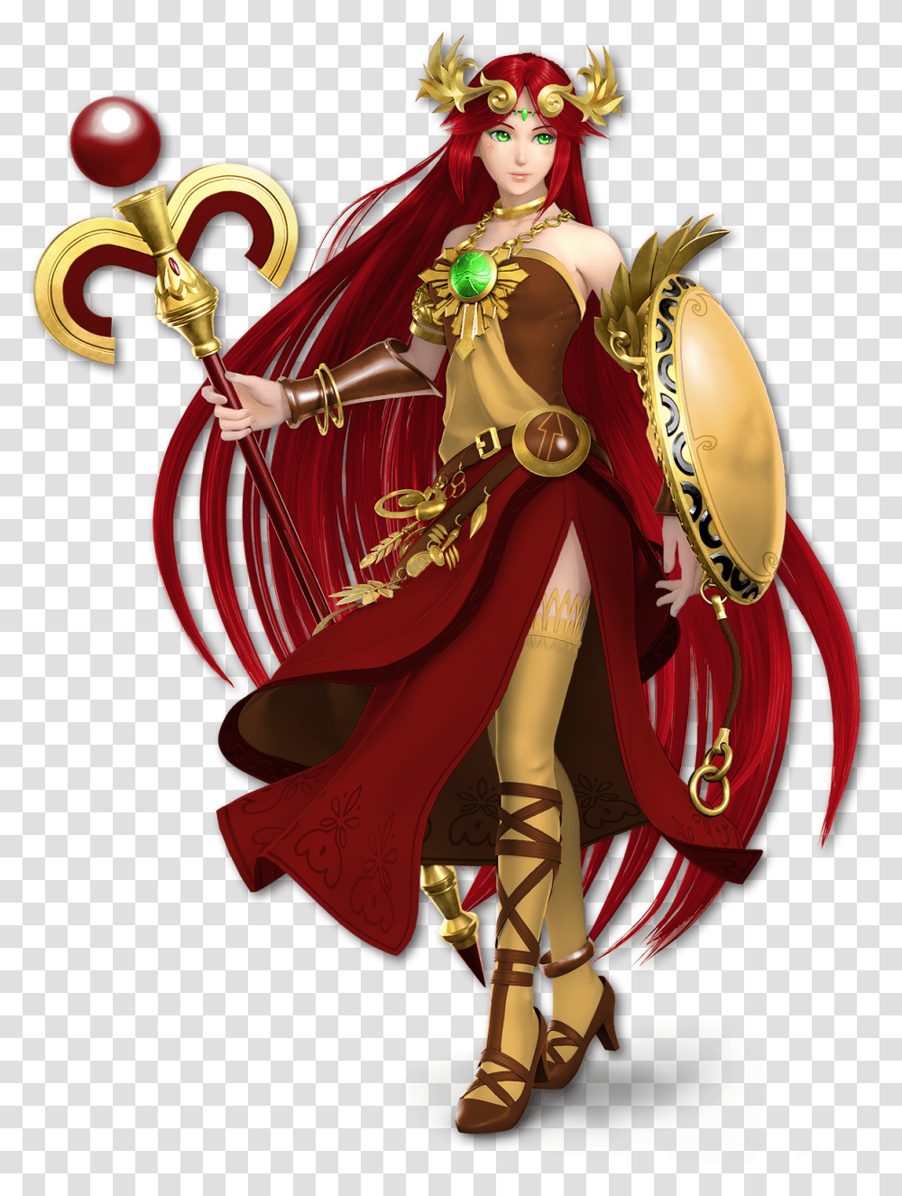 Palutena Smash Ultimate Render, Person, Costume, Crowd, Cane Transparent Png
