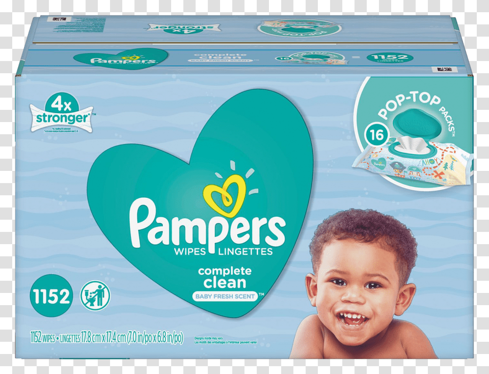 Pampers Complete Clean Wipes, Poster, Advertisement, Person, Flyer Transparent Png