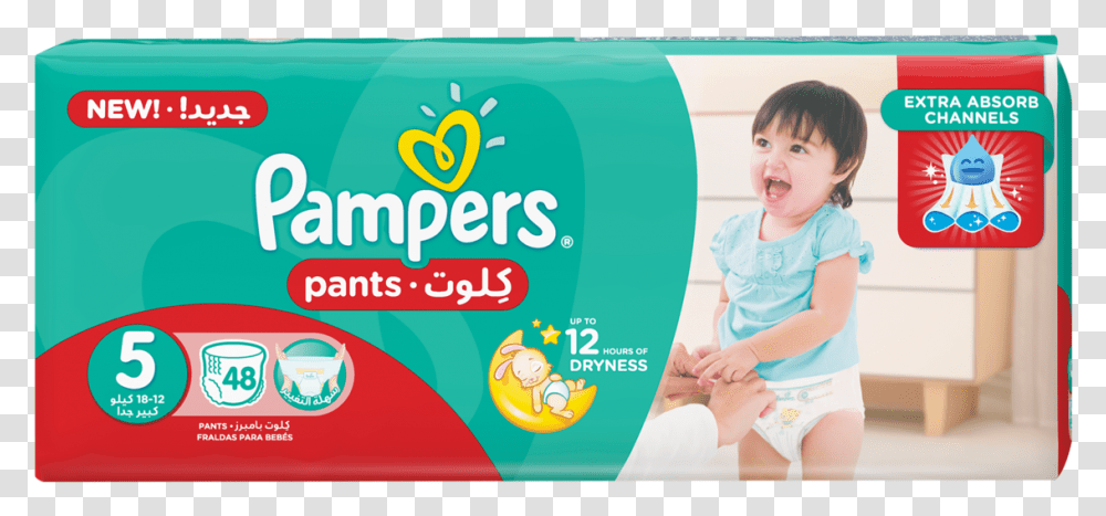Pampers Pants Diapers Size 5 Junior 12 18kg Jumbo Pampers Pants Size, Person, Advertisement, Poster, Flyer Transparent Png