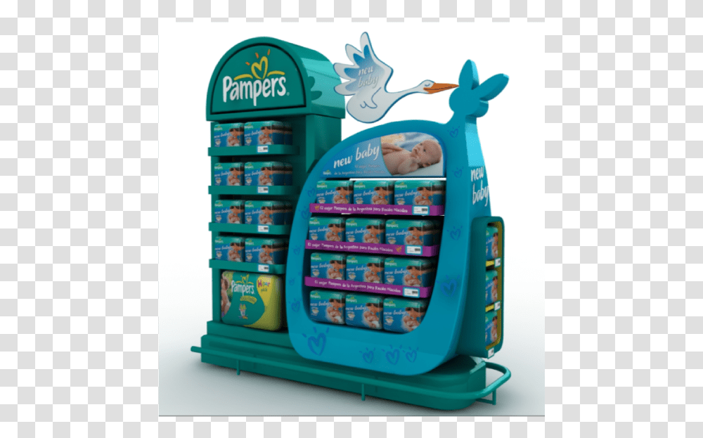 Pampers Point Of Sales Material, Kiosk, Shop, Furniture, Toy Transparent Png