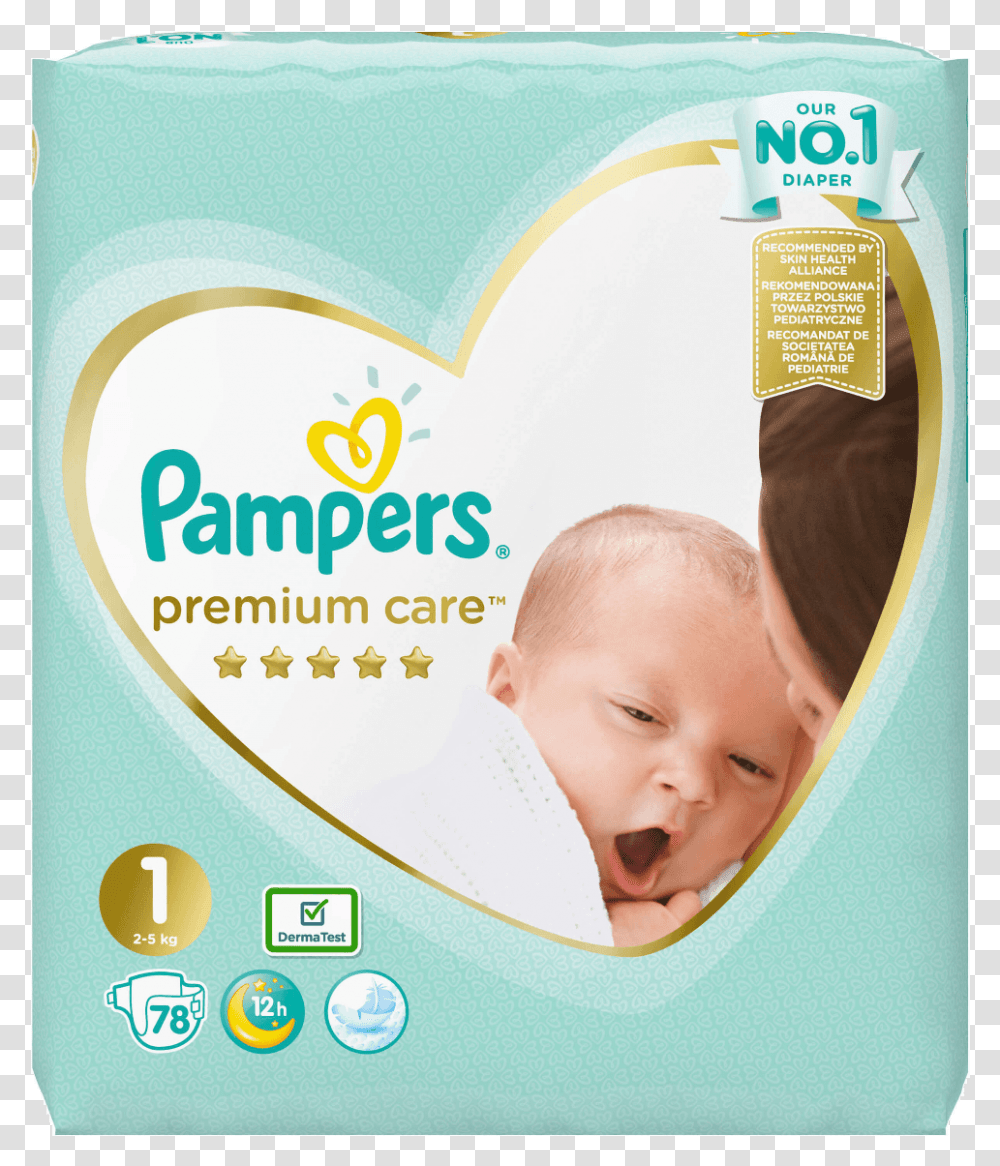 Pampers Premium Care 1 Newborn 78 Pcs Value Pack Pampers Premium Care, Person, Human, Advertisement, Poster Transparent Png