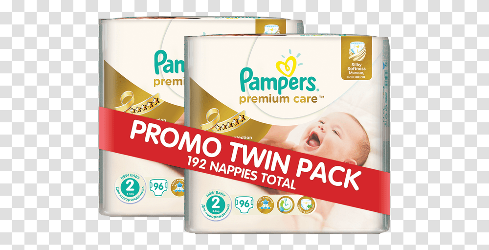 Pampers Premium Care 192 Nappies Size 2 Twin Jumbo Jumbo Pack Pampers Premium Care Size, Advertisement, Poster, Flyer, Paper Transparent Png