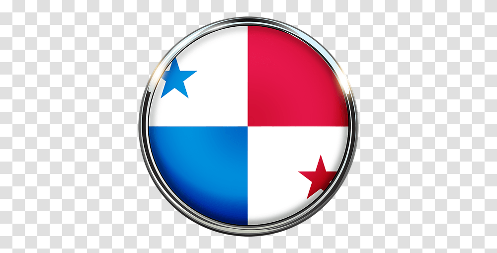 Panam Bandeira Crculo Pas Vermelho Panamanian Flag, Disk, Logo, Trademark Transparent Png