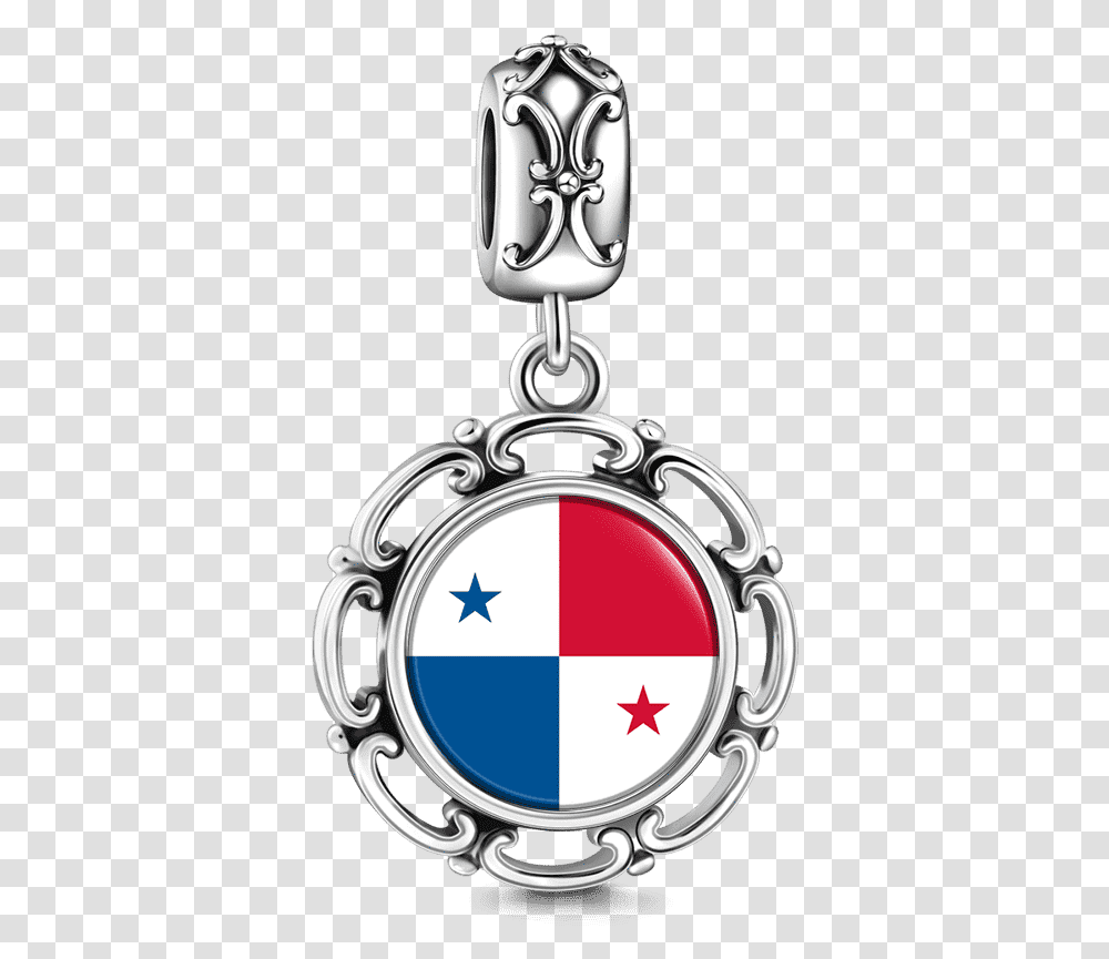 Panama Flag Dangle Charm SilverClass Portable Network Graphics, Pendant, Star Symbol Transparent Png