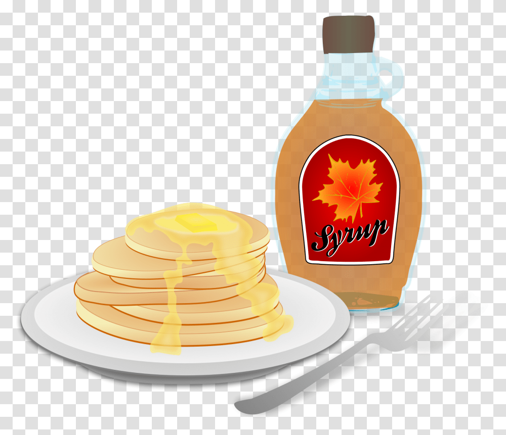 Pancake And Syrup Clipart, Bread, Food, Honey, Beverage Transparent Png