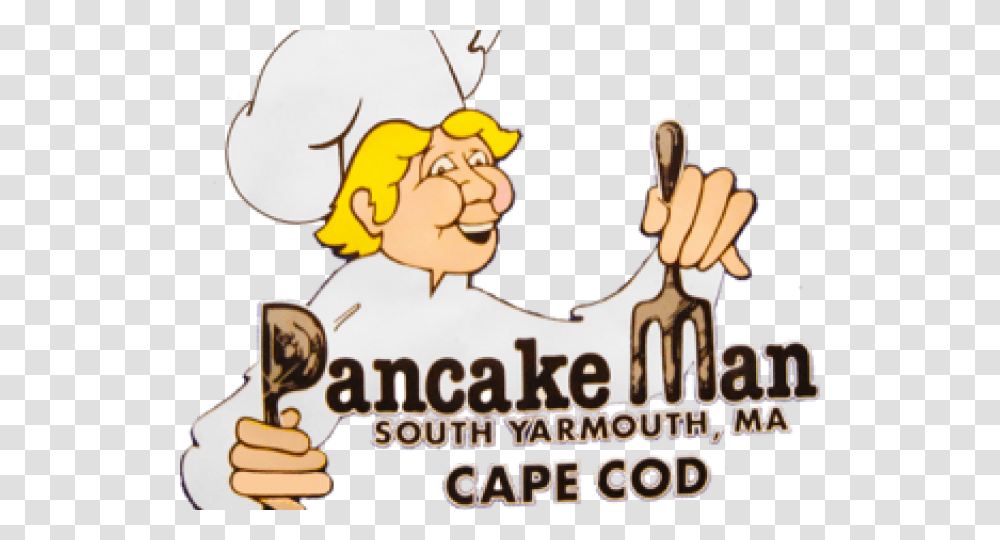 Pancake Clipart Pancake Man Cartoon, Hand, Label, Advertisement Transparent Png