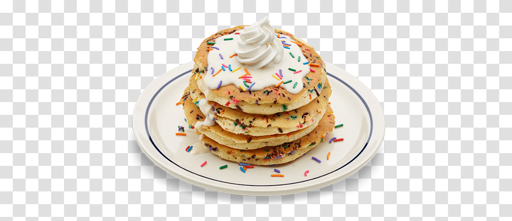 Pancake Cupcake Ihop, Cream, Dessert, Food, Birthday Cake Transparent Png