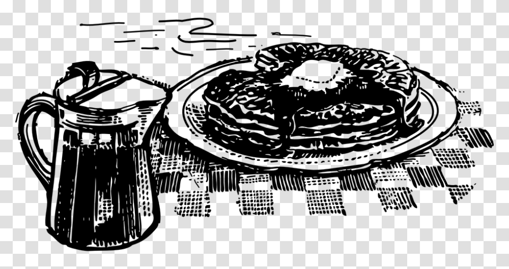 Pancake Eggs Breakfast Black And White, Gray, World Of Warcraft Transparent Png