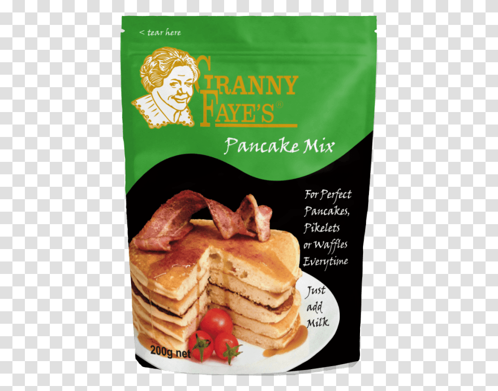 Pancake Mix Granny Fayes, Bread, Food, Advertisement, Poster Transparent Png