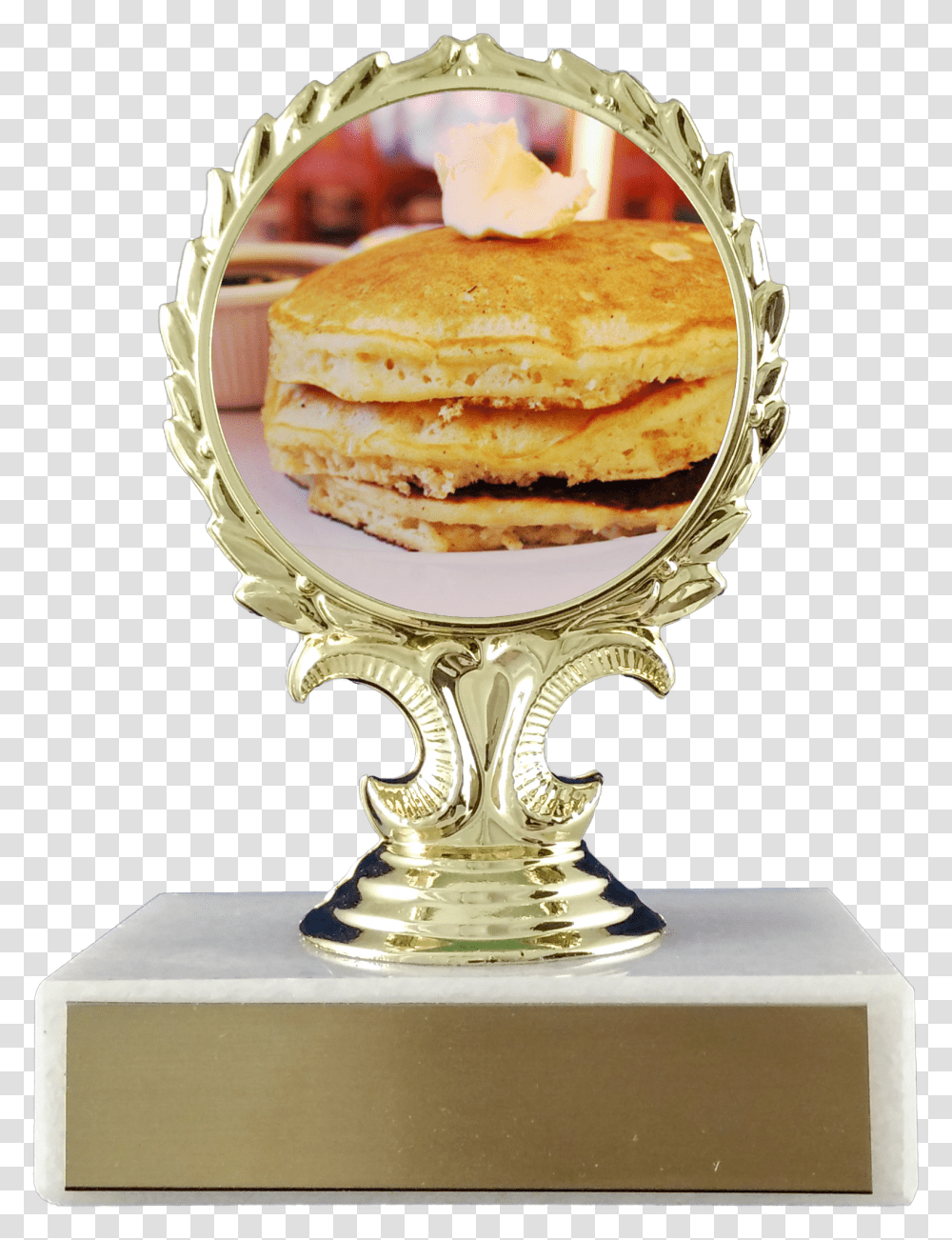 Pancake Trophy On Marble Base Trophy Schoppy S Since Pancake Trophy, Burger, Food, Bread, Wedding Cake Transparent Png