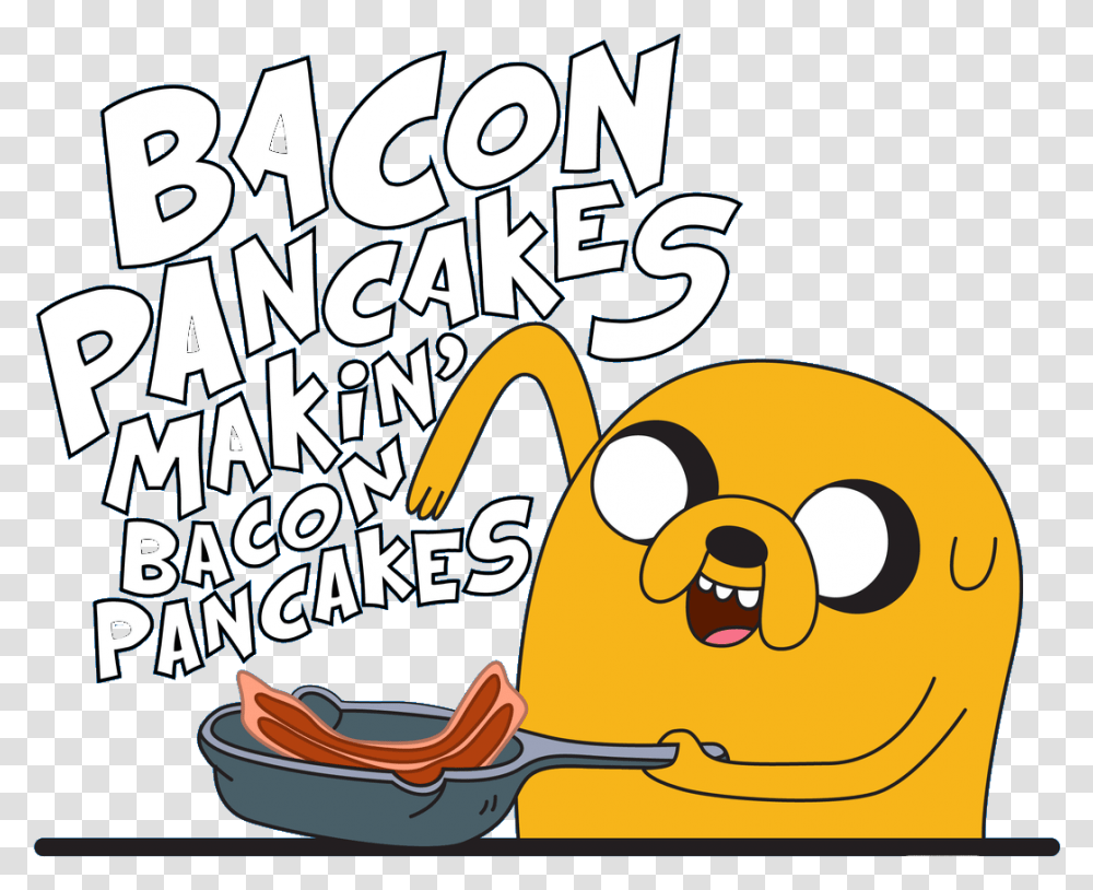 Pancakes Clipart Jake Adventure Time Bacon Pancake, Label, Cutlery Transparent Png