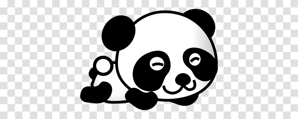 Panda Emotion, Stencil Transparent Png