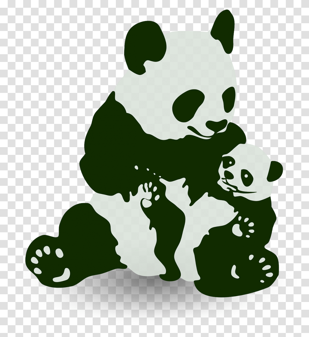 Panda Amp Baby Panda Panda And Baby Panda Clip Art, Mammal, Animal, Wildlife, Bear Transparent Png