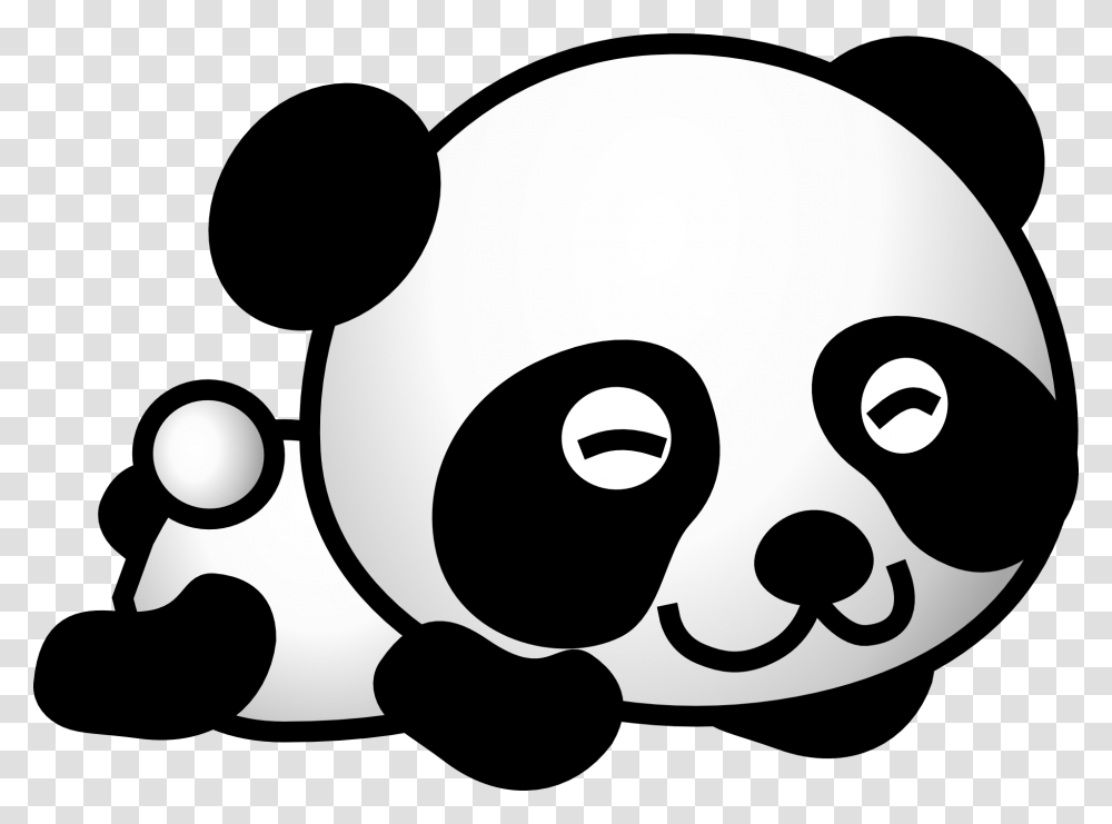 Panda Bear Cute Happy Young Animal Baby Dibujos De Pandas Para Colorear, Stencil Transparent Png