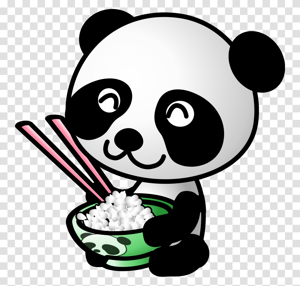 Panda Bear Line Art, Food, Plant, Popcorn, Bowl Transparent Png