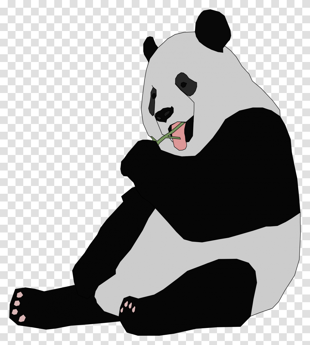 Panda Clip Art Black And White, Person, Animal, Mammal, Wildlife Transparent Png