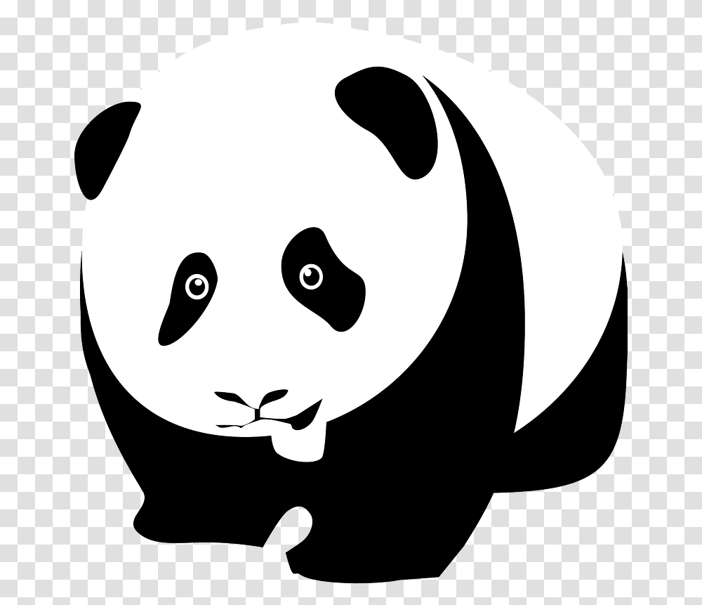Panda Clipart Dot, Stencil, Giant Panda, Bear, Wildlife Transparent Png