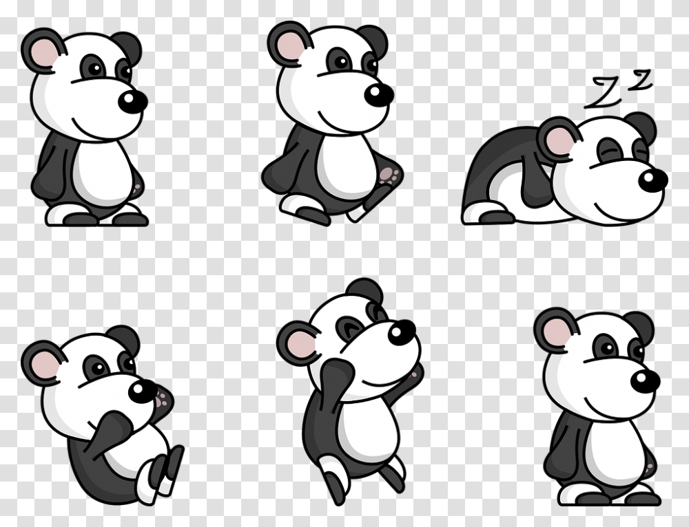 Panda Comic, Giant Panda, Mammal, Animal, Crowd Transparent Png