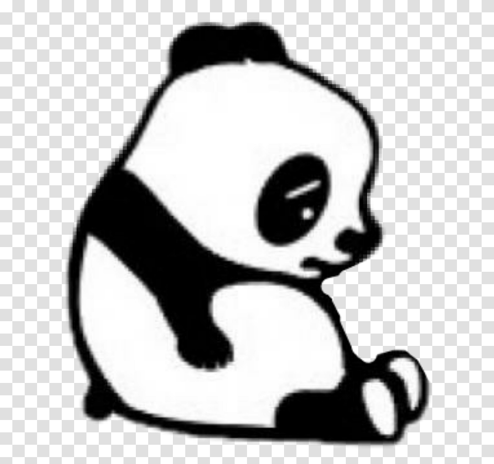 Panda Con Corazon Roto Clipart Download, Stencil, Wildlife, Animal, Giant Panda Transparent Png