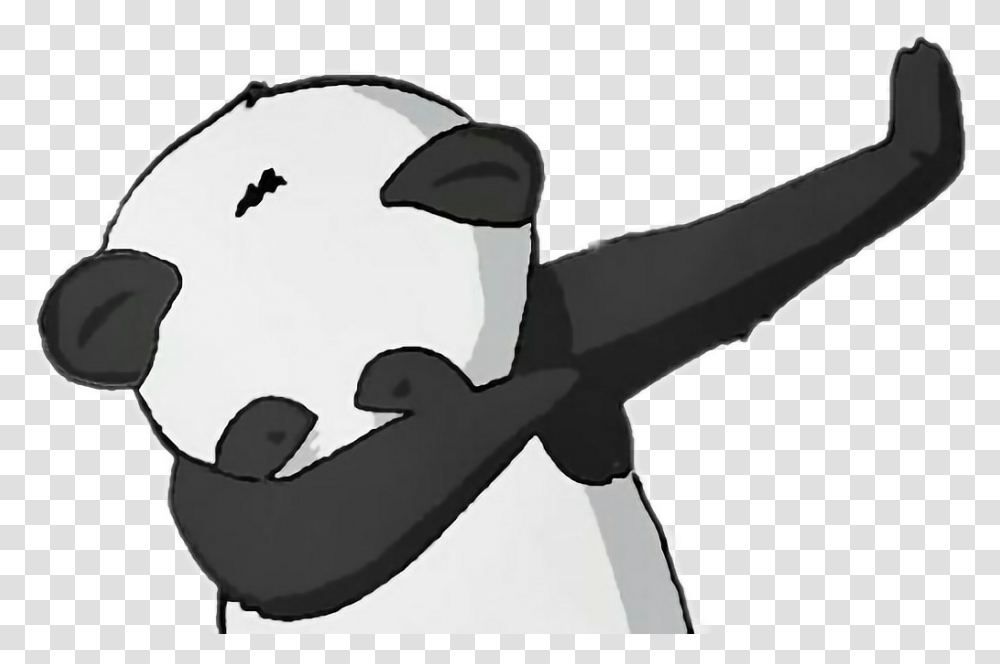 Panda Dabbing Panda Dab, Animal, Stencil, Mammal, Silhouette Transparent Png