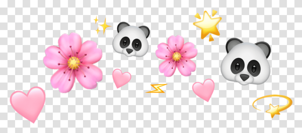Panda Emoji Emojicrown Softbot Idol Emoji Flower Crown, Plant, Anther, Blossom, Petal Transparent Png