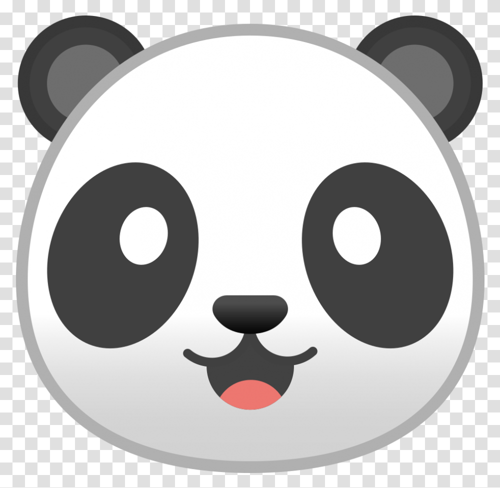 Panda Face Icon Noto Emoji Animals Nature Iconset Google Whatsapp Panda Emoji, Stencil, Sphere, Bowling, Ball Transparent Png