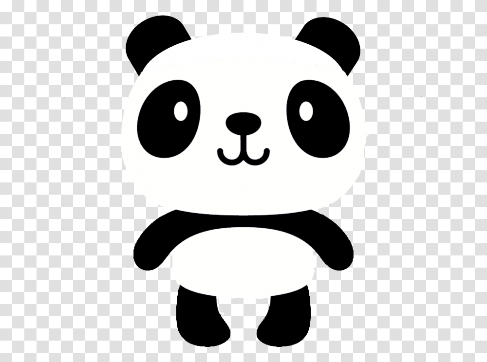 Panda Face Windows 7 Professional Ingles Caja Fpp Black And White Cartoon Panda, Stencil, Giant Panda, Bear, Wildlife Transparent Png
