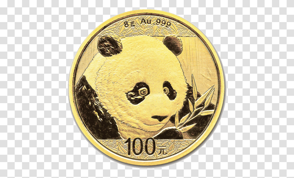 Panda Gold Coin 2018, Giant Panda, Bear, Wildlife, Mammal Transparent Png