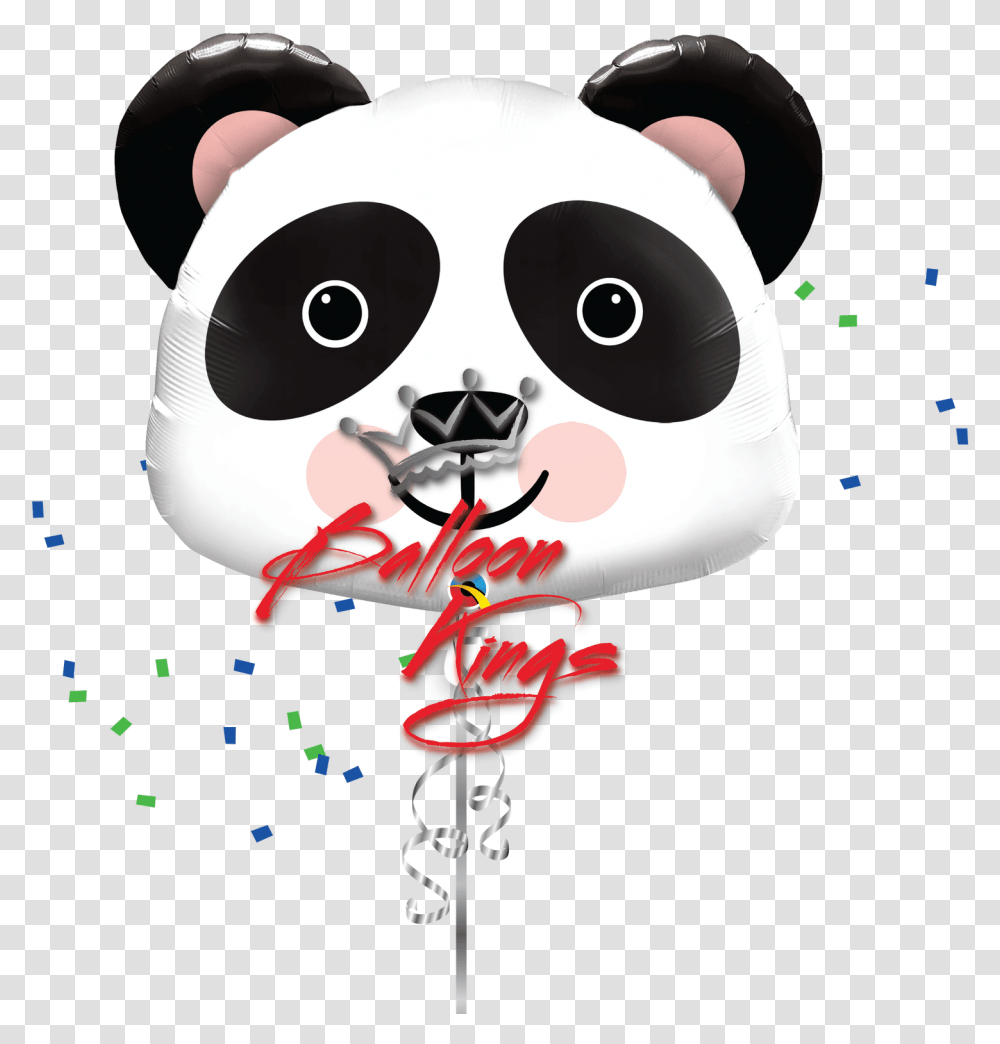 Panda Head Panda Mylar Balloon, Mammal, Animal, Wildlife, Giant Panda Transparent Png