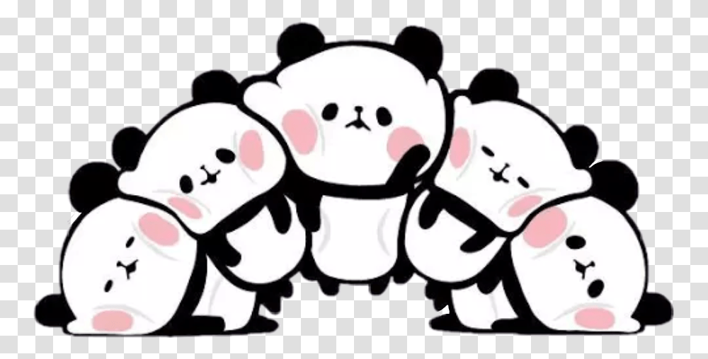 Panda Kawaii Family Socute Mochi Mochi Panda Wallpaper Hd, Giant Panda, Mammal, Animal, Snowman Transparent Png