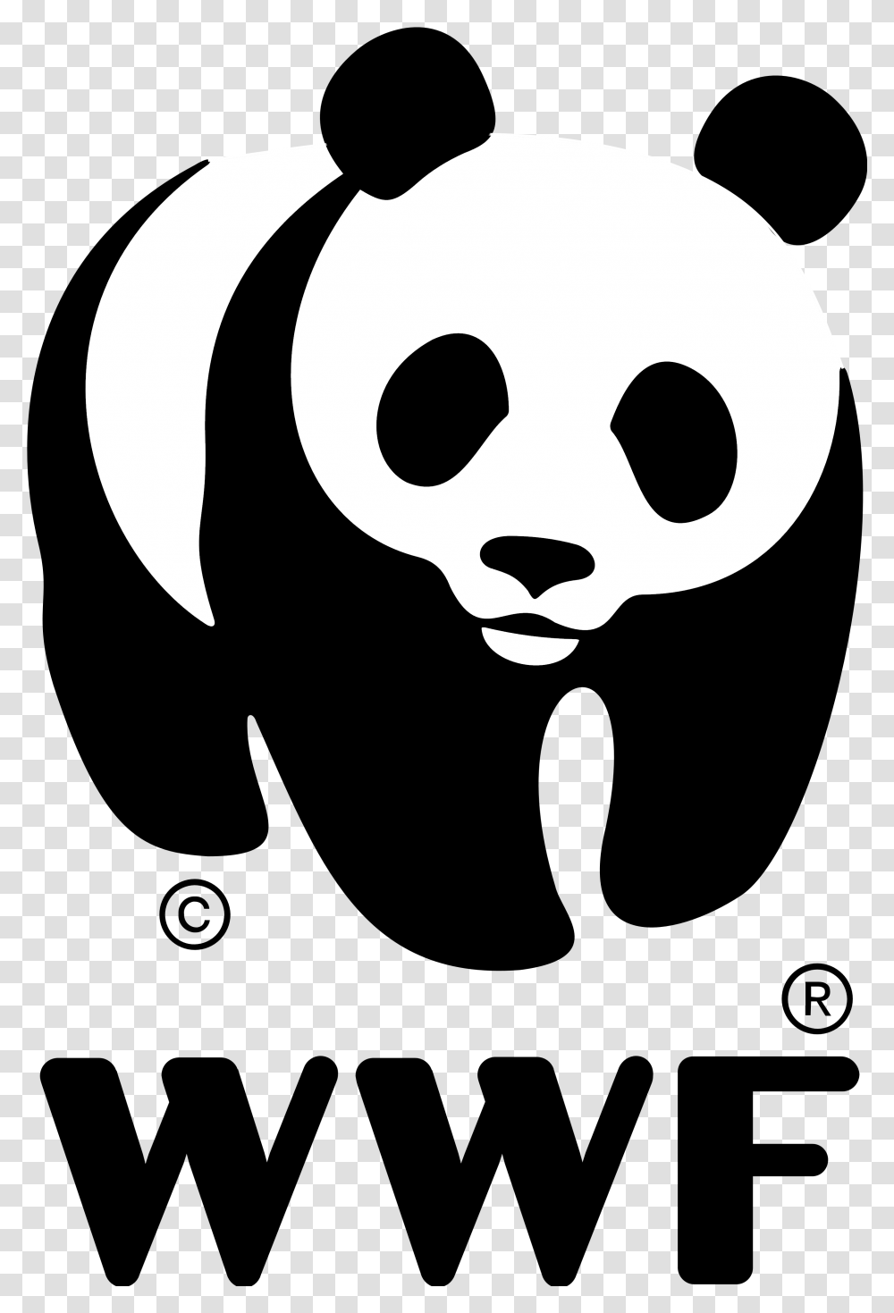 Panda Logo Wwf Logo, Stencil, Face Transparent Png