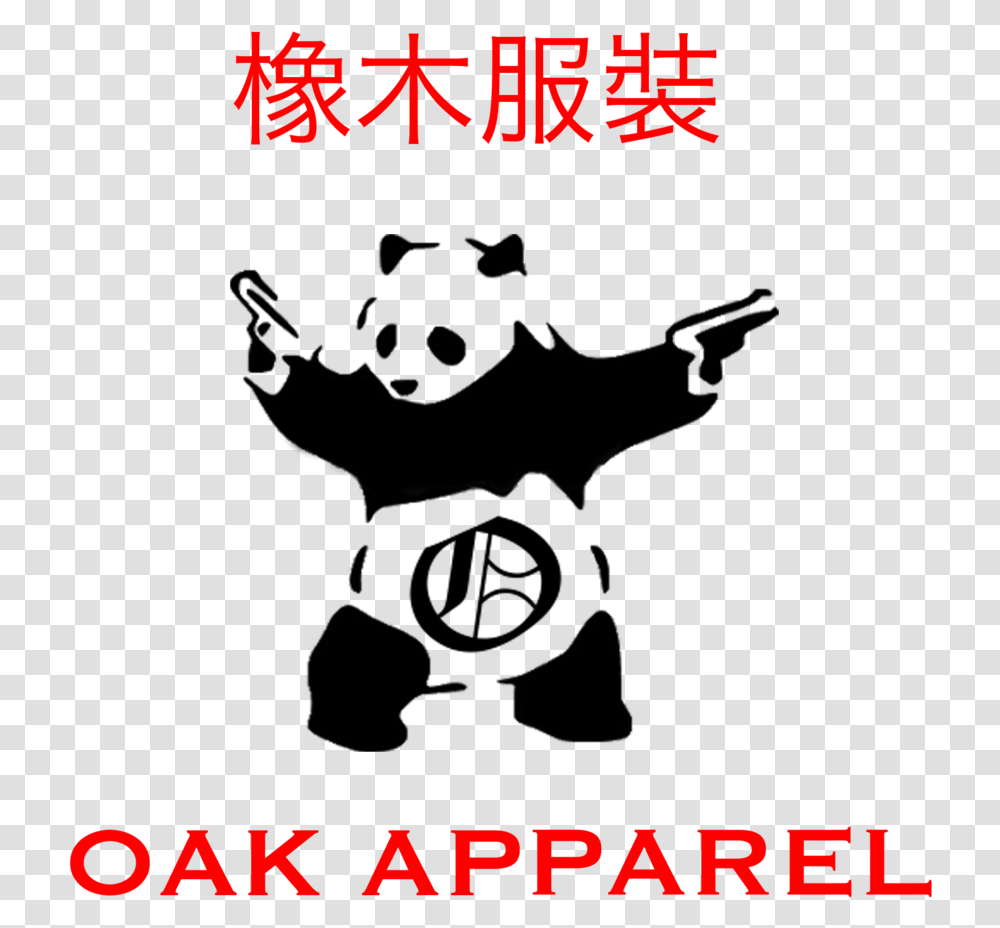 Panda Oak Banksy Panda With Guns, Poster, Advertisement, Hand Transparent Png