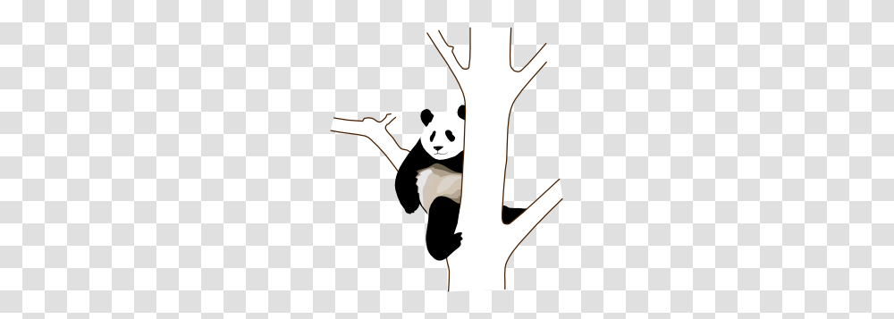Panda On A Tree Clip Art, Stencil, Face, Slingshot, Antler Transparent Png