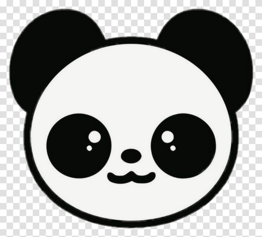 Panda Pandakawaii Pandas Pandita Panditasde Cute Cartoon Panda Head, Stencil, Disk, Logo Transparent Png