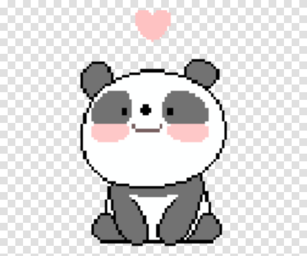 Panda Pixel Pixelart Kawaii Overlay Heart Iphone Panda, Pac Man, Animal, Stencil Transparent Png
