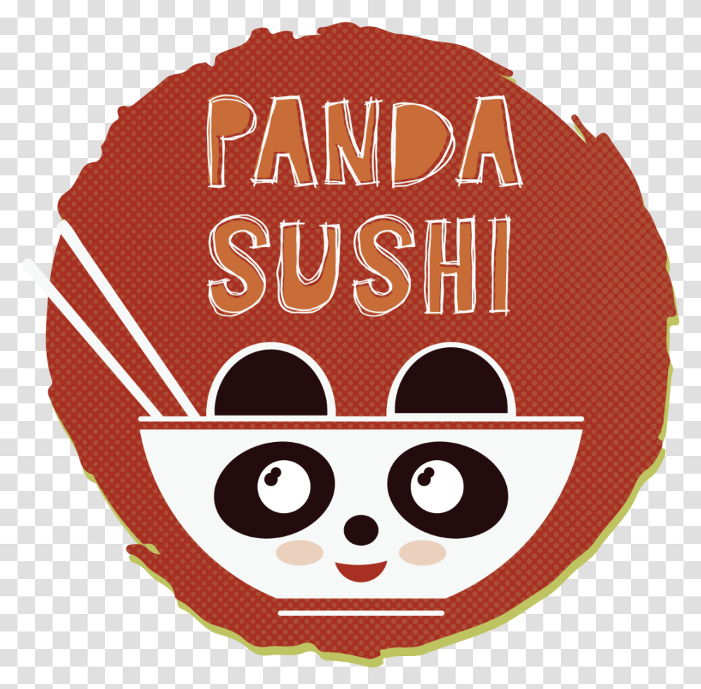 Panda Sushi Logo Design Fribourg Gotteron, Label, Text, Sticker, Food Transparent Png