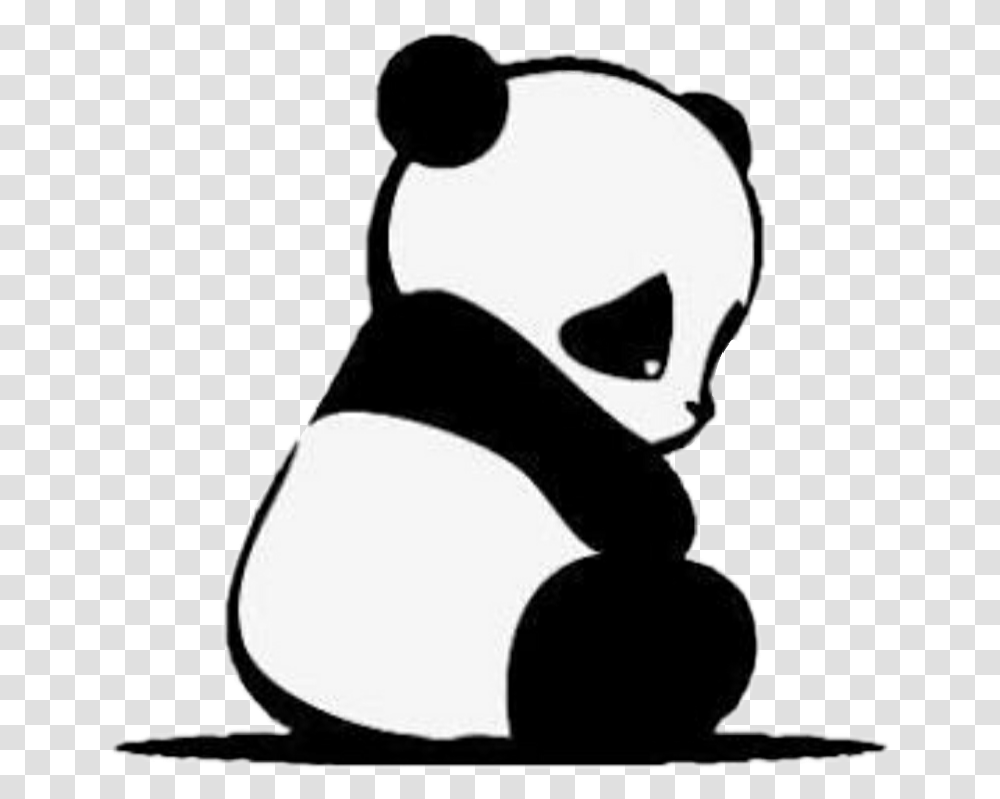 Panda Tumblr Black And White Panda Drawings, Stencil Transparent Png