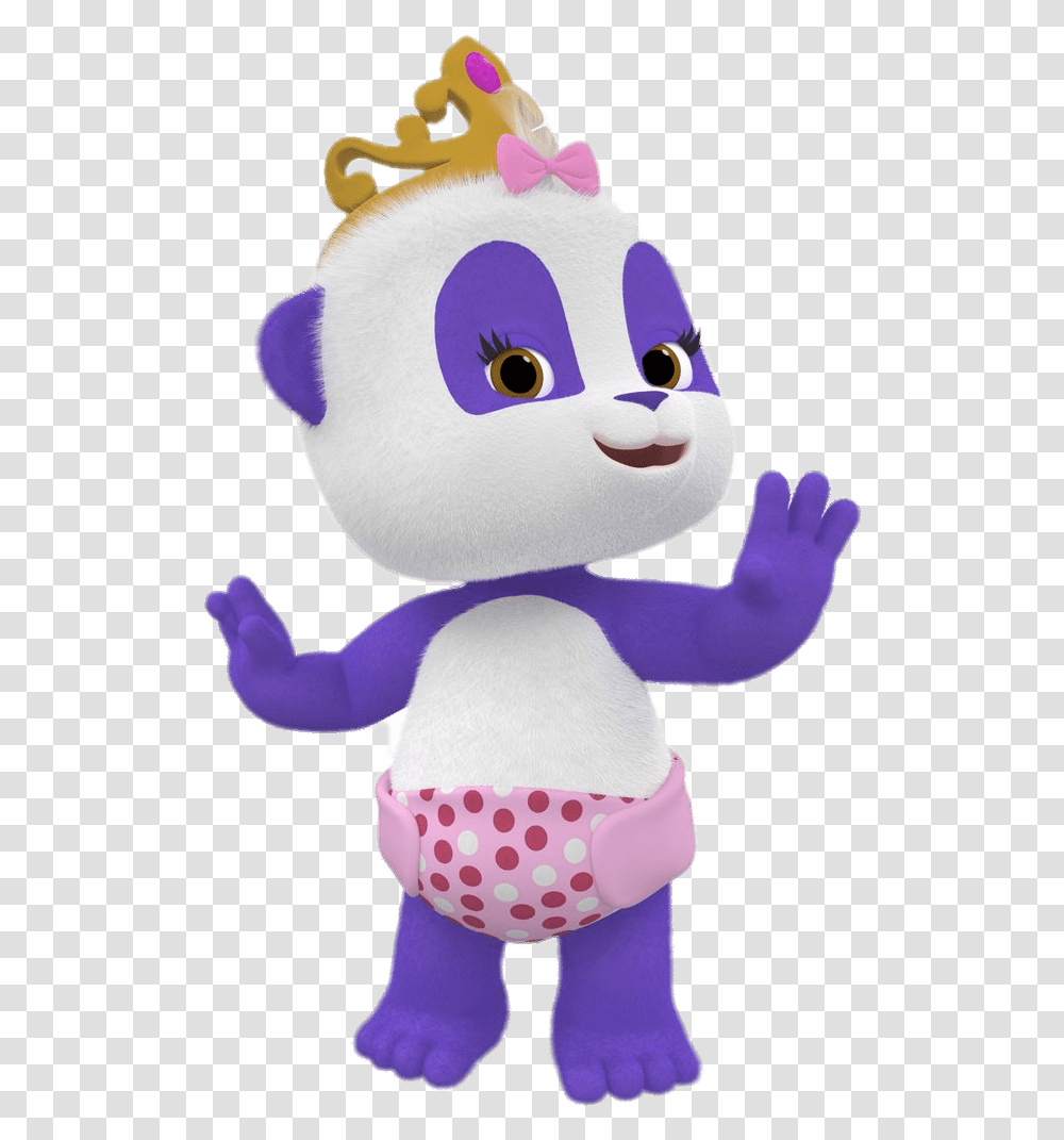 Panda Wearing Crown Lulu Word Party Characters, Plush, Toy, Diaper, Animal Transparent Png