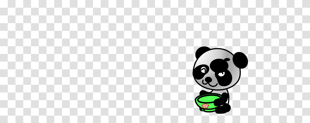 Panda With A Bowl Clip Art, Label, Face, Plant Transparent Png