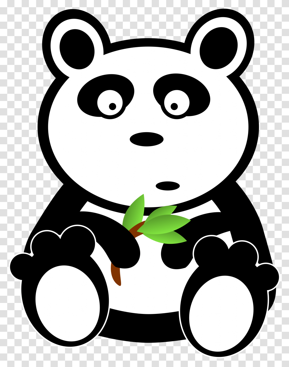 Panda With Bamboo Leaves Icons, Stencil Transparent Png