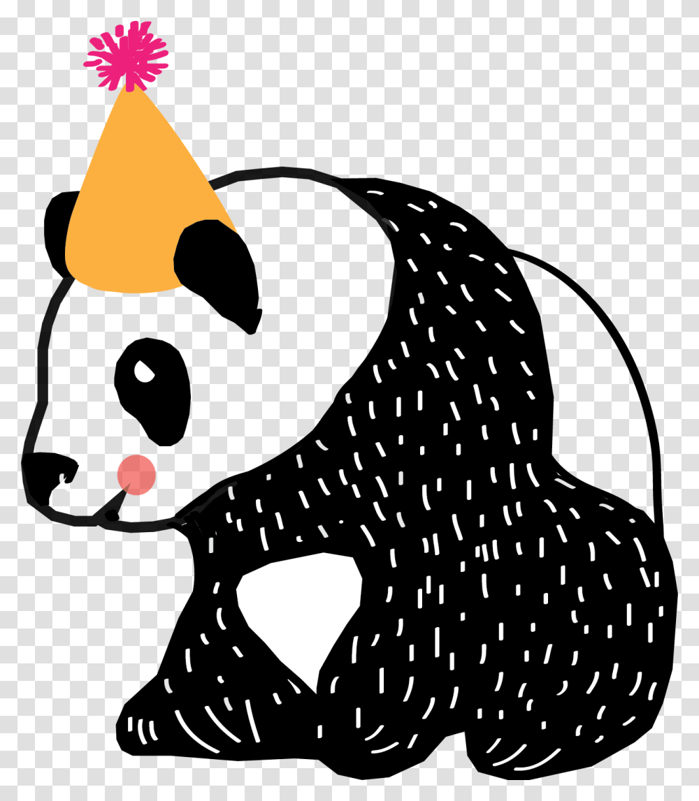 Panda With Birthday Hat, Apparel, Animal, Wildlife Transparent Png