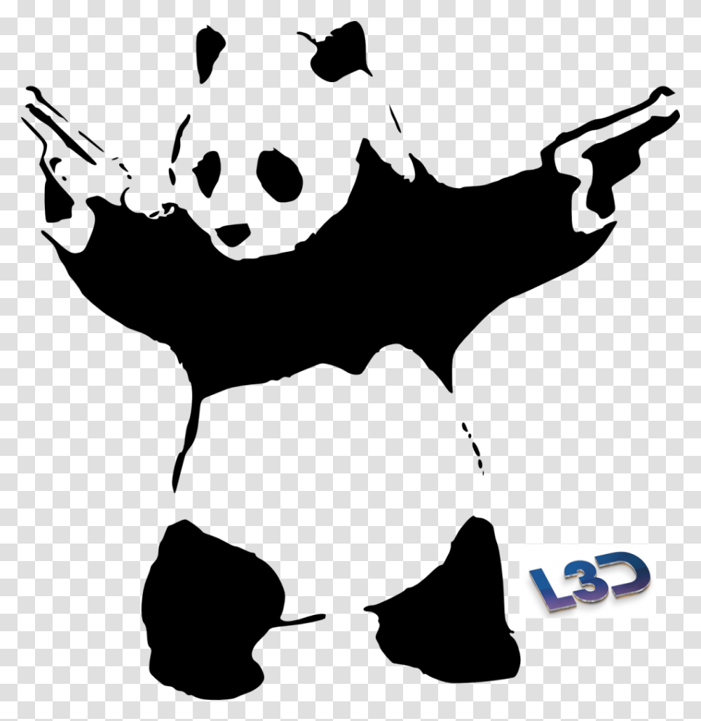 Panda With Guns Vector, Logo, Trademark Transparent Png