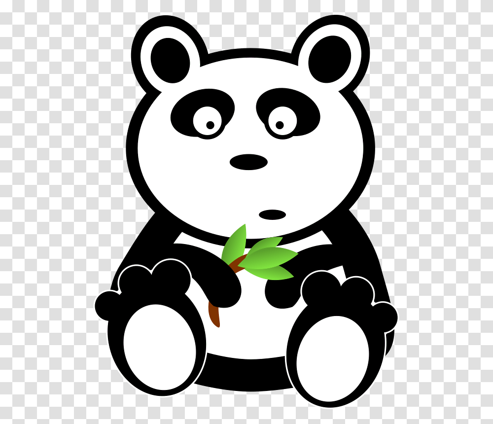 Pandas And Bamboo Leaves Free Download Vector, Stencil Transparent Png