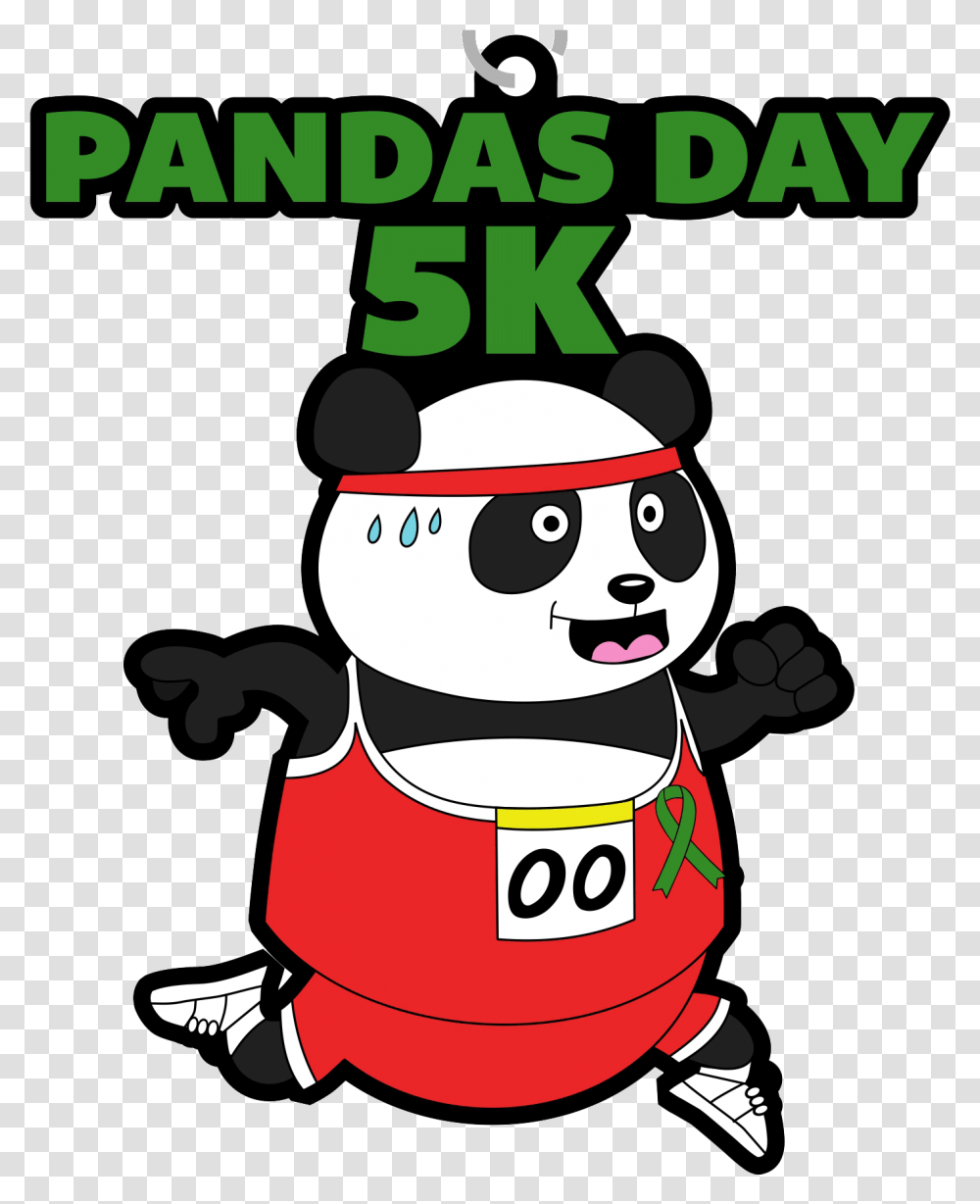 Pandas Day 5k Cartoon, Label, Advertisement, Poster Transparent Png