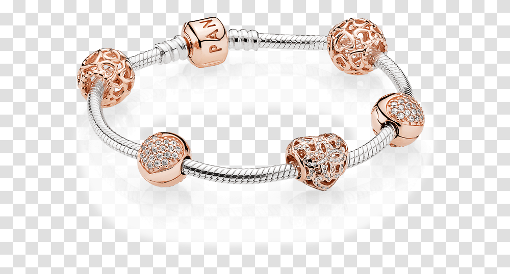 Pandora Clip Charm Pandora Rose Gold Bracelet Bracelet, Accessories, Accessory, Jewelry, Bead Transparent Png