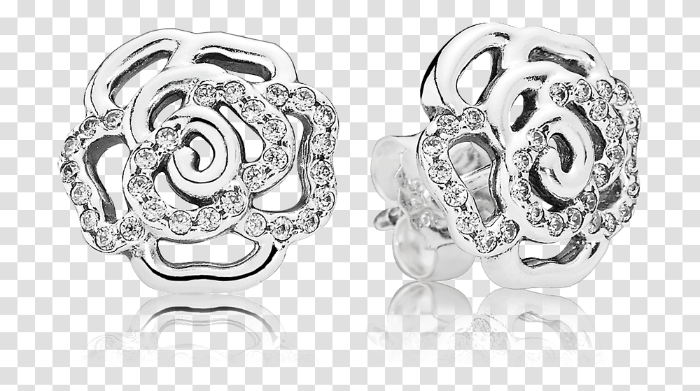 Pandora Rose Silver Earrings, Accessories, Accessory, Jewelry, Person Transparent Png