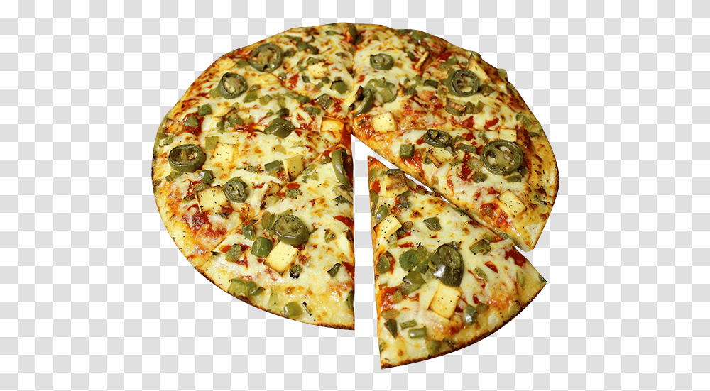 Paneer Chilli Lti Class Icon Spicy Chilli Cheese Pizza, Food, Meal, Dish, Sliced Transparent Png
