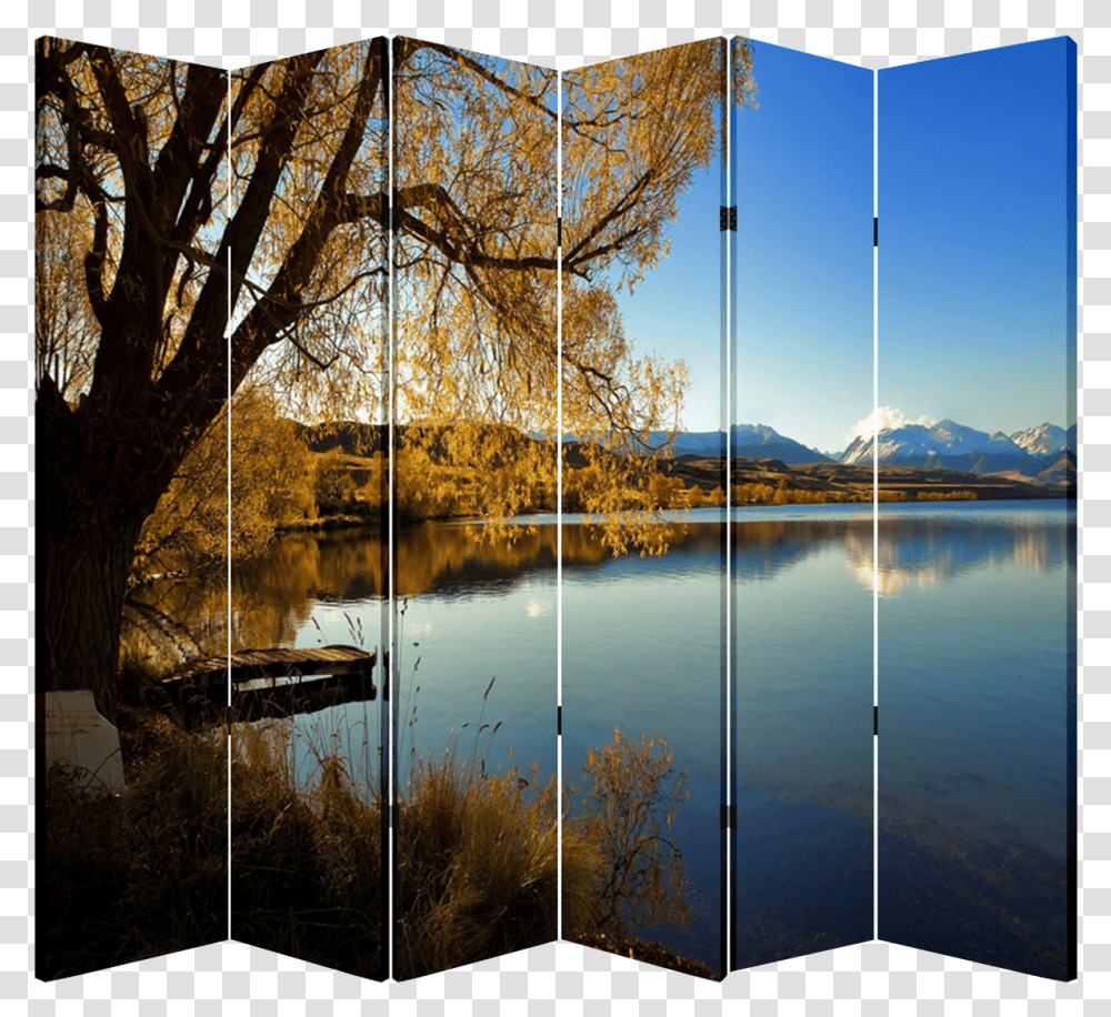 Panel Folding Screen Canvas Divider Lakeside Free Reflection, Outdoors, Nature, Water, Flare Transparent Png