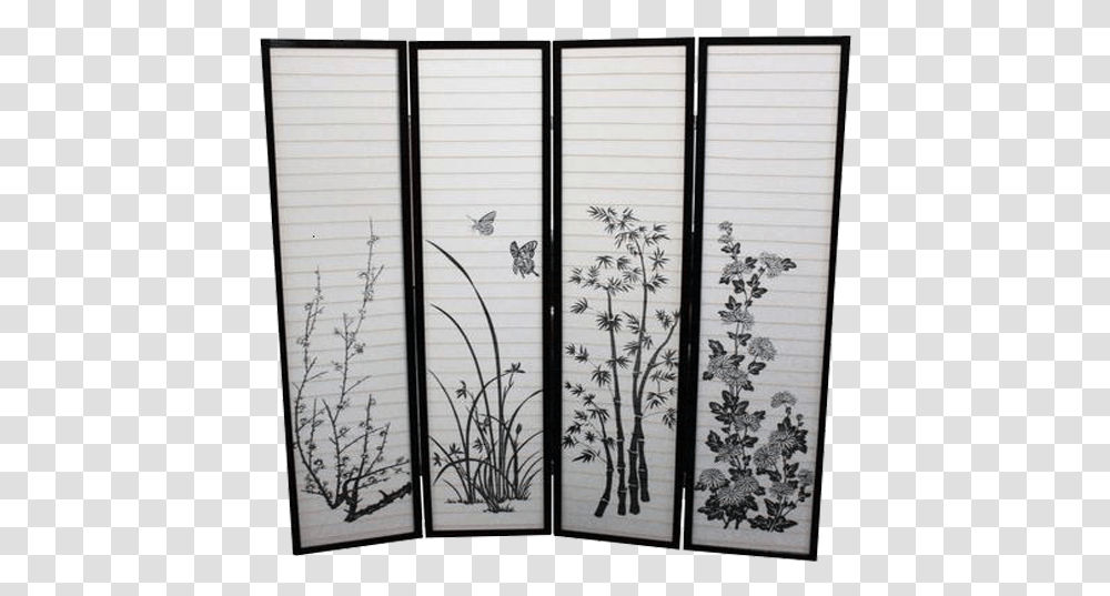 Panel Folding Screen Room Divider Butterfly Room Dividers 3 Panel, Door, Window, Sliding Door, Picture Window Transparent Png