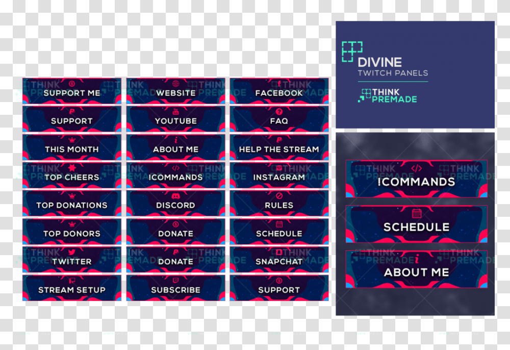 Panel For Twitch Purple Blue, Paper, Lighting, Scoreboard Transparent Png